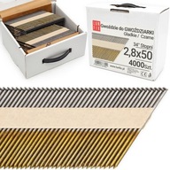 Klince do klincovačky 50mm hĺbka 2,8x50 papierom spájaný čierny 34° 4000 ks Klince do klincovačky 50mm hĺbka 2,8x50 papierom spájaný čierny 34° 4000 ks