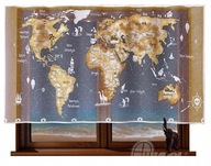 Mapa sveta 210x120cm žakárový záves (hotový)