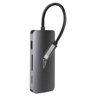HUB USB-C 8 portov MT5044 3xUSB-A 3.0, 1xUSB-C,