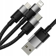 BASEUS STRONG USB KÁBEL 3v1 KÁBEL pre IPHONE MICRO TYP-C USB-C 3,5A 120cm BASEUS STRONG USB KÁBEL 3v1 KÁBEL pre IPHONE MICRO TYP-C USB-C 3,5A 120cm