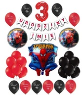 Sada balónikov Spider-Man 3 narodeninový banner + meno Sada balónikov Spider-Man 3 narodeninový banner + meno