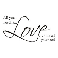 Nápis na stenu, nálepka All You Need Is Love 205 Nápis na stenu, nálepka All You Need Is Love 205