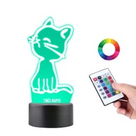 Stolná lampa Cat 16 farieb PLEXIDO LED gravírovanie Stolná lampa Cat 16 farieb PLEXIDO LED gravírovanie