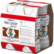 Resource Junior Liquid, čokoládová príchuť, 4 x 200 ml