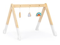 Edukačný drevený gymnastický stojan + hračky ECOTOYS