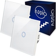 2x Dotykové sklo LED SCHODISKOVÝ SPÍNAČ SVETLA CROSS LED Biely 2x Dotykové sklo LED SCHODISKOVÝ SPÍNAČ SVETLA CROSS LED Biely