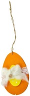 Drevený prívesok oranžové vajíčko 14,5 cm