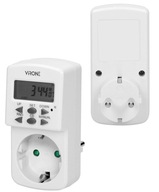 Elektronický časovač 1800W 10 programov Schuko LCD displej Elektronický časovač 1800W 10 programov Schuko LCD displej