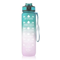 Zelená ružová-1L motív 2-litrová fľaša na vodu