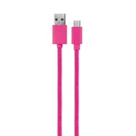 Xqisit USB - USB-C KÁBEL 1,8M ružový, opletený