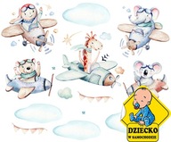XL Nálepka na stenu Lietadlá Zvieratá 118x50 XL Nálepka na stenu Lietadlá Zvieratá 118x50