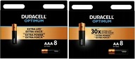 Duracell Optimum alkalické batérie 8x AA 8x AAA LR6 LR3 sada 16 kusov Duracell Optimum alkalické batérie 8x AA 8x AAA LR6 LR3 sada 16 kusov
