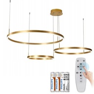 ZLATÁ STROPNÁ LAMPA S 3 LED KRÚŽKY NA DIAĽKU ZLATÁ STROPNÁ LAMPA S 3 LED KRÚŽKY NA DIAĽKU