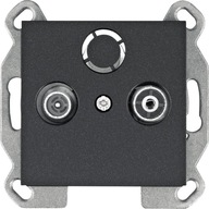 Hager LUMINA RTV koncová zásuvka čierna WL3013 Hager LUMINA RTV koncová zásuvka čierna WL3013