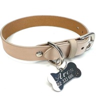 KOŽENÝ GOLIER PRE PSA S MENOM 2,5CM LUNA NATURAL BÉŽOVÁ - XL KOŽENÝ GOLIER PRE PSA S MENOM 2,5CM LUNA NATURAL BÉŽOVÁ - XL