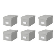 6 ks HOVKRATS Nádoba s vekom - svetlošedá 16x22x14 cm 6 ks HOVKRATS Nádoba s vekom - svetlošedá 16x22x14 cm