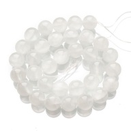 Selenit Natural Prálky, okrúhle, 12 mm, asi 30 ks/38 cm/vlákno Selenit Natural Prálky, okrúhle, 12 mm, asi 30 ks/38 cm/vlákno