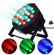 FAREBNÝ LED DISCO STROBOSKOP REFLEKTOR 18 X 3W FAREBNÝ LED DISCO STROBOSKOP REFLEKTOR 18 X 3W