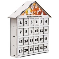 Detský adventný kalendár Drevený domček osvetlený menom dieťaťa Detský adventný kalendár Drevený domček osvetlený menom dieťaťa