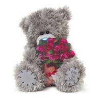 Maskot medvedíka 18 cm Carte Blanche ruže Valentína očarujúca plyšová hračka