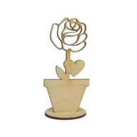 3D drevený kvet so stojanom na zdobenie 10