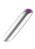 Stimulátor-nabíjateľný výkonný Bullet Vibrator USB 20 funkcií - strieborný