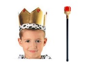 KRÁĽ MONARCH KOSTÝM KORUNA Žezlo ČERVENÉ 2 kusy KRÁĽ MONARCH KOSTÝM KORUNA Žezlo ČERVENÉ 2 kusy