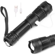 VÝKONNÁ TAKTICKÁ BATERKA LED XHP50 ZOOM USB +1,5km VÝKONNÁ TAKTICKÁ BATERKA LED XHP50 ZOOM USB +1,5km