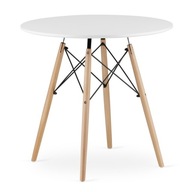 Biely škandinávsky okrúhly stôl do jedálne obývačky