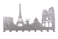 Kovový nástenný vešiak PARIS na oblečenie a kľúče