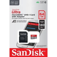 Sandisk Ultra Android pamäťová karta microSDXC 64GB 140MB/s A1 Cl.10 UHS-I +