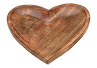 Drevený tanier MANGO srdce, 26 cm