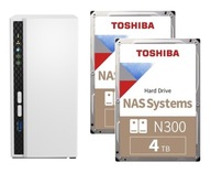 NAS server Qnap TS-233 2 GB + 2 x 4 TB Toshiba N300 NAS server Qnap TS-233 2 GB + 2 x 4 TB Toshiba N300