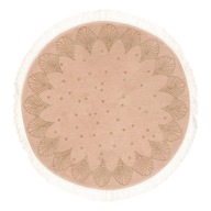 DETSKÝ okrúhly koberec so strapcami ZLATÉ vzory
