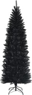 210cm Umelý úzky vianočný stromček so stojanom čierny