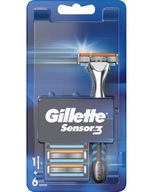 Gillette Sensor Blue 3 žiletky + kazety 6 ks Gillette Sensor Blue 3 žiletky + kazety 6 ks