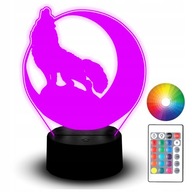 LED NOČNÁ LAMPA VLK MESIAC NOC NÁZOV ZVIERATKA 3D LED NOČNÁ LAMPA VLK MESIAC NOC NÁZOV ZVIERATKA 3D