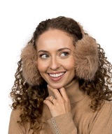 Elegantné zimné slúchadlá do uší v béžovej farbe Elegantné zimné slúchadlá do uší v béžovej farbe