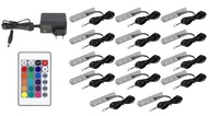 14x RGB LED klipy na sklenené police, klip SET 14x RGB LED klipy na sklenené police, klip SET