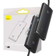 Hub adaptér 4v1 Baseus Lite Series USB-C na 4x USB 3.0 + USB-C, 1m (čierny)