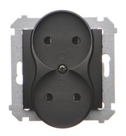 SIMON 54 ZÁSUVKA 2-KR B/U MAT ČIERNA DG2MZ.01/49
