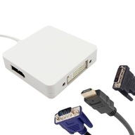 Adaptér Mini DisplayPort DP na HDMI VGA DVI 3v1