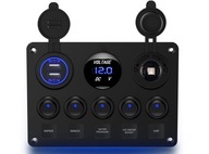 JACHTOVÁ SPÍNAČKA 5 POZÍCIÍ VOLTMETER, USB-04873 JACHTOVÁ SPÍNAČKA 5 POZÍCIÍ VOLTMETER, USB-04873