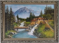 OBRAZ 60x80 POHĽAD NA KRAJINKU ZDOBENÝ ZLATÝ RÁM OBRAZ 60x80 POHĽAD NA KRAJINKU ZDOBENÝ ZLATÝ RÁM