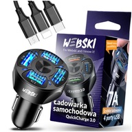 RÝCHLA NABÍJAČKA DO AUTO 7v1 QC 3.0 7A + KÁBL RÝCHLA NABÍJAČKA DO AUTO 7v1 QC 3.0 7A + KÁBL