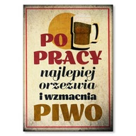 Plechová dekorácia, vintage plagát do krčmy, baru, krčmy, nápis Beer PRL Plechová dekorácia, vintage plagát do krčmy, baru, krčmy, nápis Beer PRL