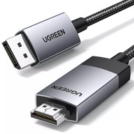 Ugreen DP119 DisplayPort / HDMI 4K 60Hz kábel 1m - sivý Ugreen DP119 DisplayPort / HDMI 4K 60Hz kábel 1m - sivý