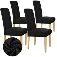 SADA 4KS. POTAHY POTAH NA STOLIČKU ČIERNA ELASTICKÁ ŽAKÁROVÁ HERRINGBONE SADA 4KS. POTAHY POTAH NA STOLIČKU ČIERNA ELASTICKÁ ŽAKÁROVÁ HERRINGBONE