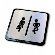 strieborný informačný štítok, gravírované WC, pár strieborný informačný štítok, gravírované WC, pár