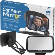 Bezpečné, veľké, otočné zrkadlo na pozorovanie dieťaťa v aute